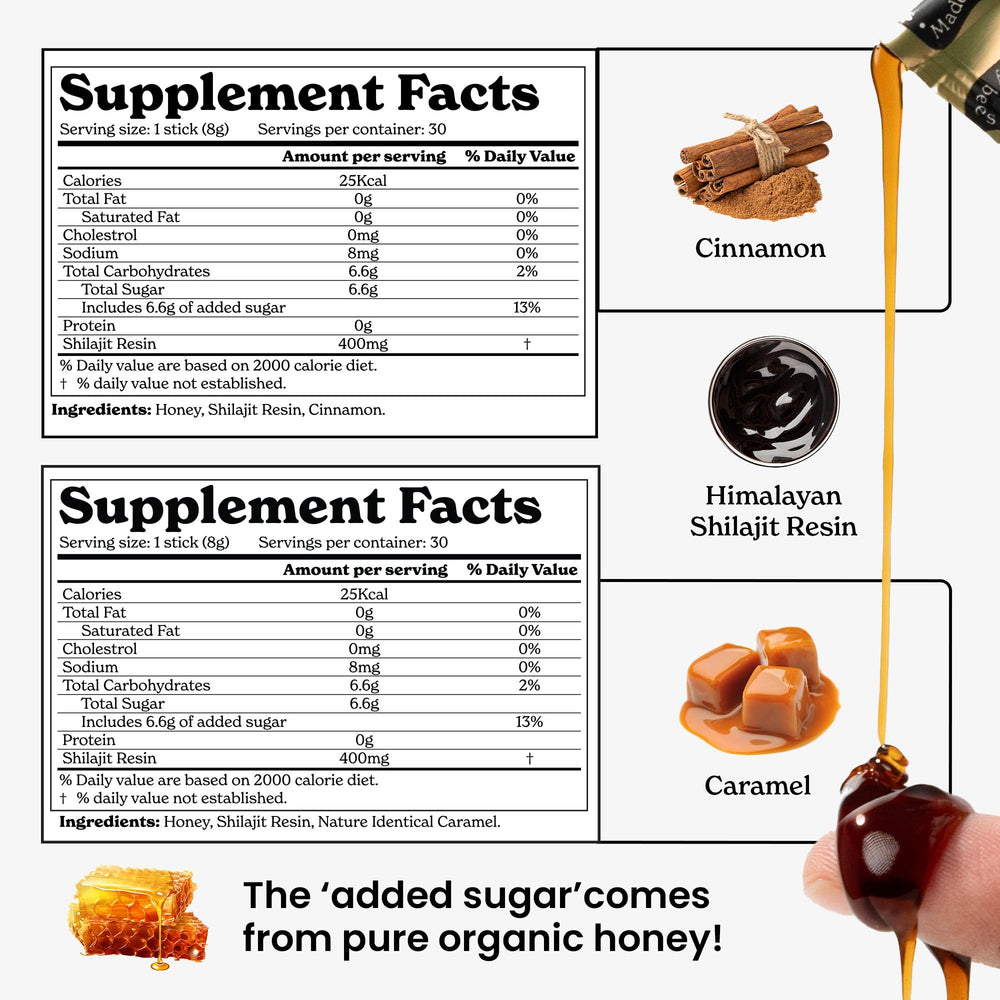 Better Alt Shilajit Honey Sticks Classic Flavor close-up showcases rich honey.