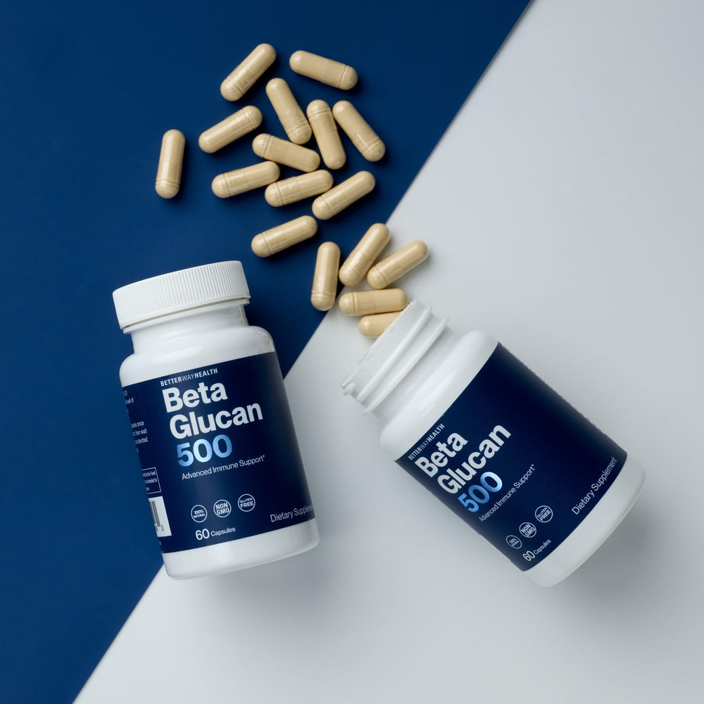 Better Way Health Beta Glucan 500 purified formula comparison image highlights clarity.