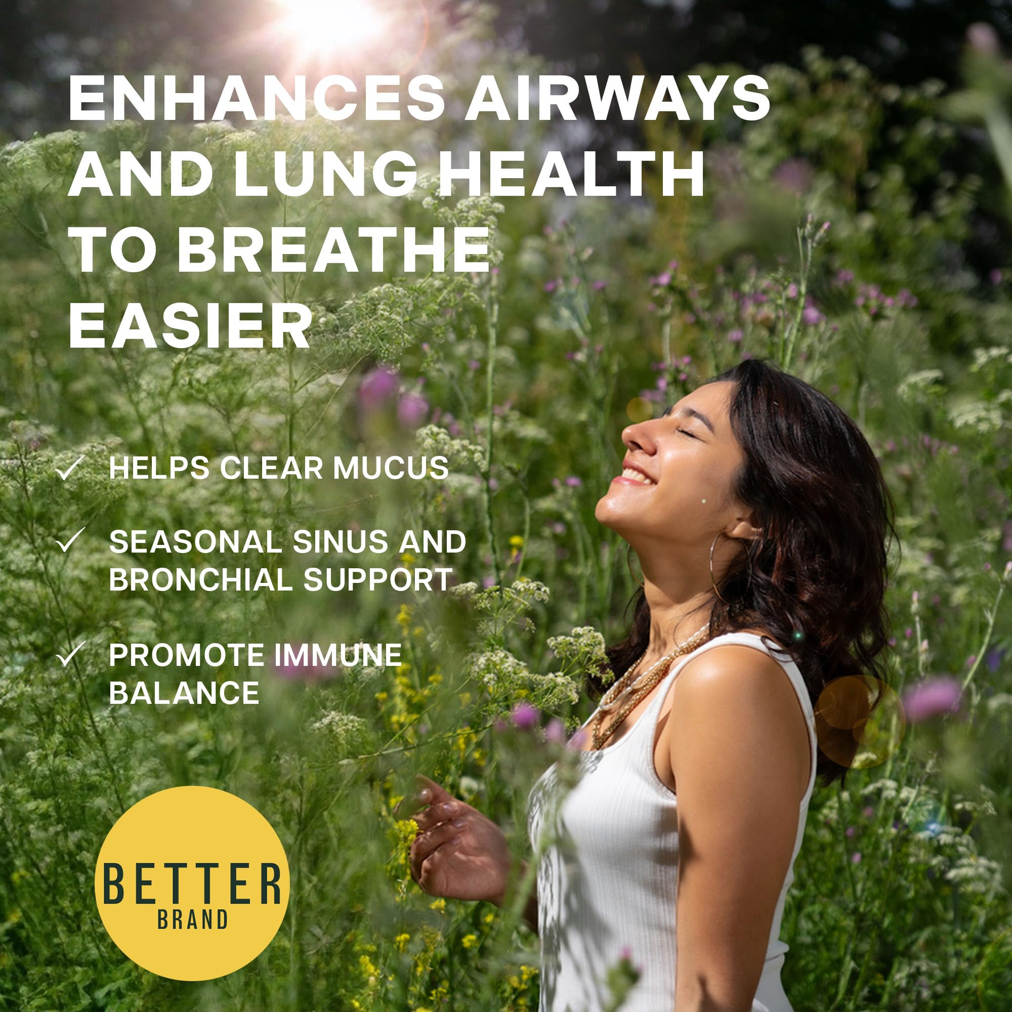 Betterbrand BetterLungs capsules in blister pack illustrate caffeine-free daily use.