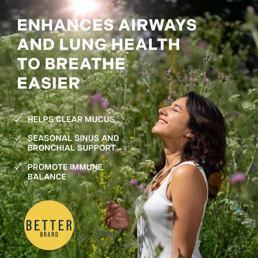 BetterLungs ingredients: NAC, mullein, elderberry highlighted for respiratory support.