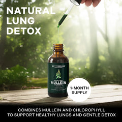 Betterbrand Mullein Drops pouring into a teacup for easy integration