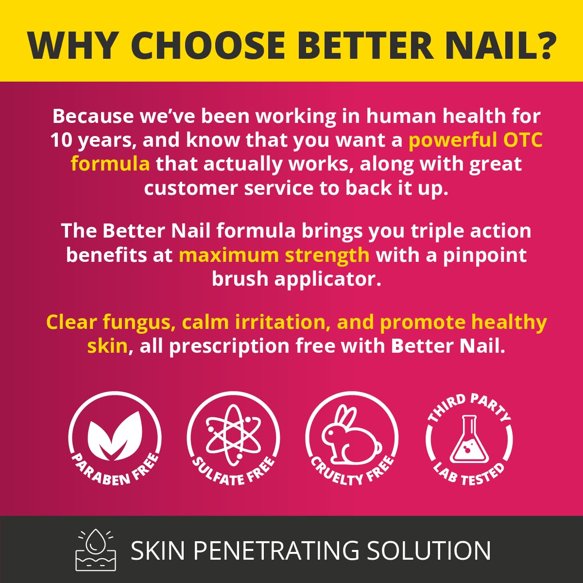 Better Nail nail-area application demonstrates direct contact with the problem spots.