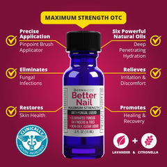 Better Nail natural oil blend highlighting nourishing oils for nails and surrounding skin.