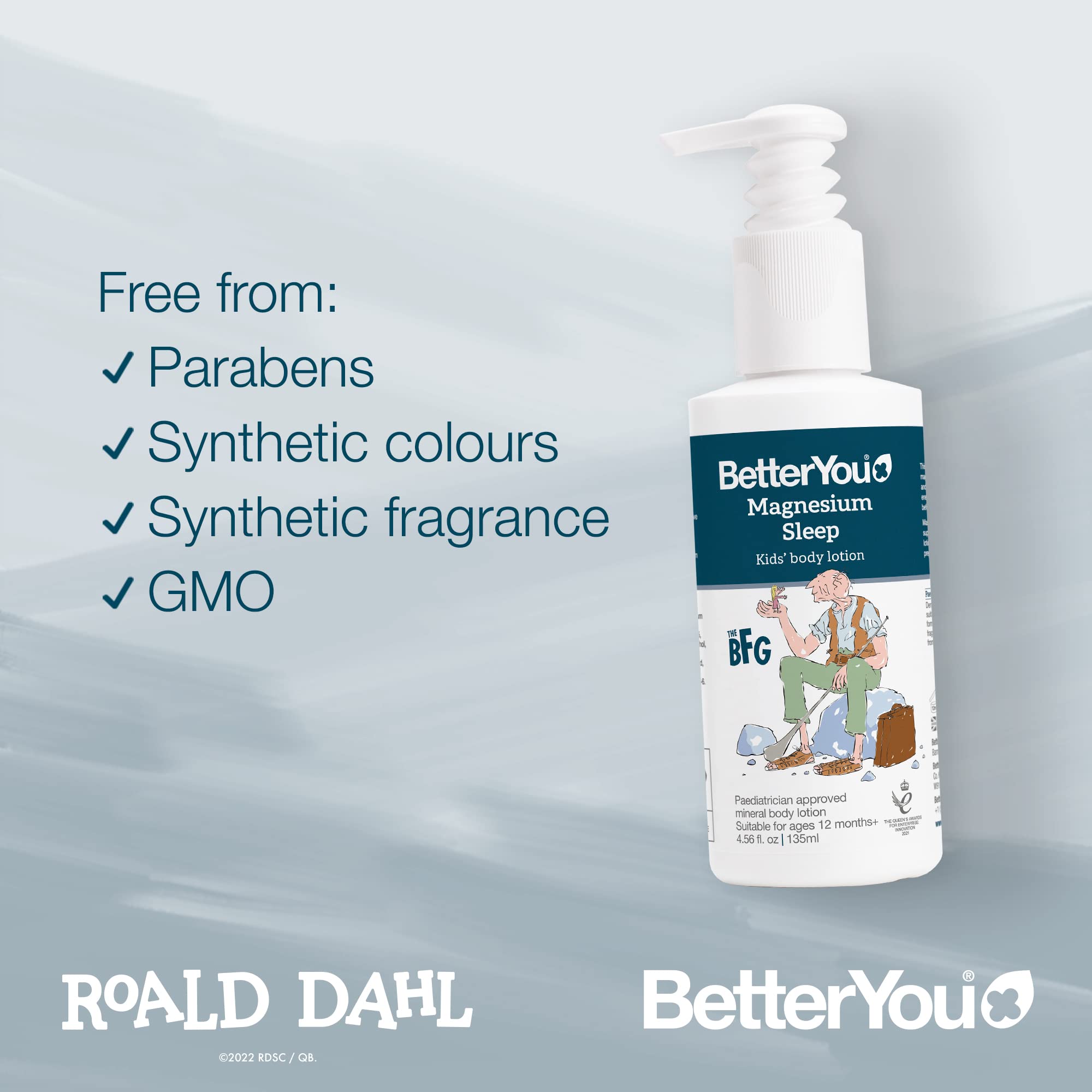 BetterYou Magnesium Sleep Lotion ingredients highlight lavender and chamomile.