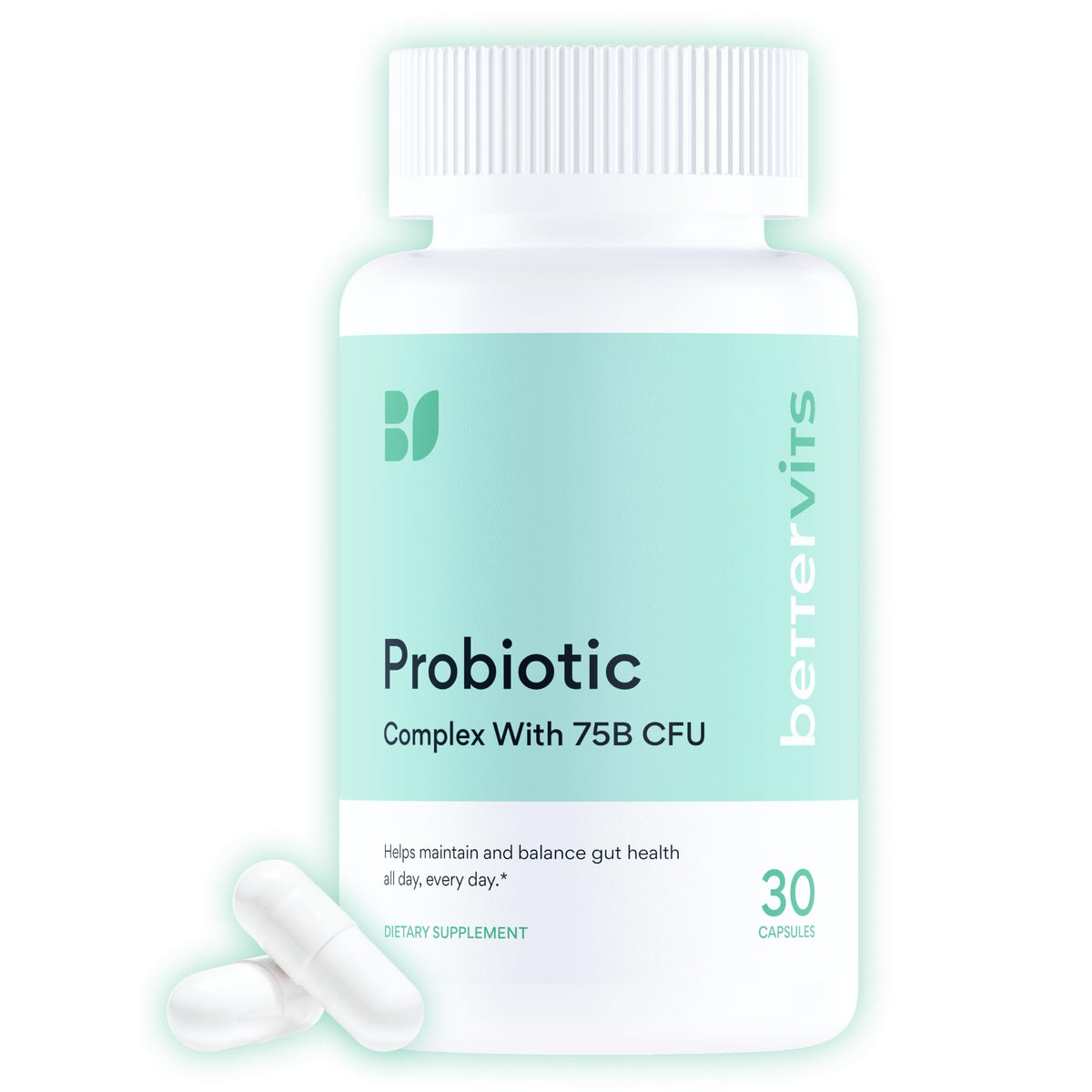 Bettervits Probiotics bottle front view for daily gut balance