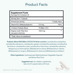 Bettervits Probiotics capsules close-up for easy daily intake