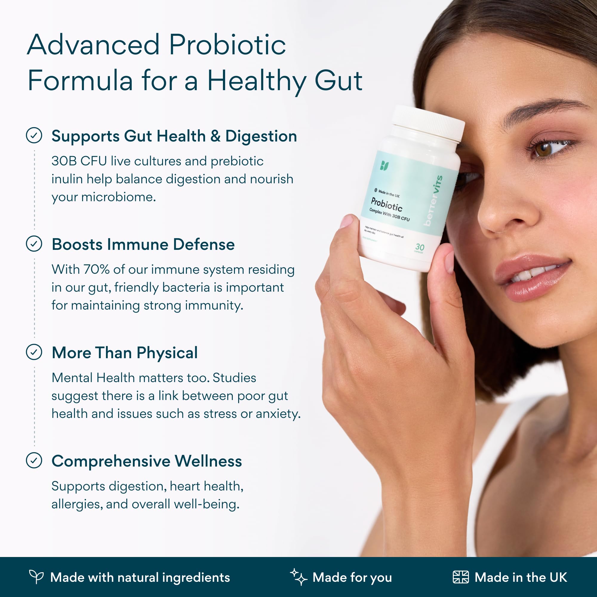 Bettervits Probiotics with inulin fiber for prebiotic support