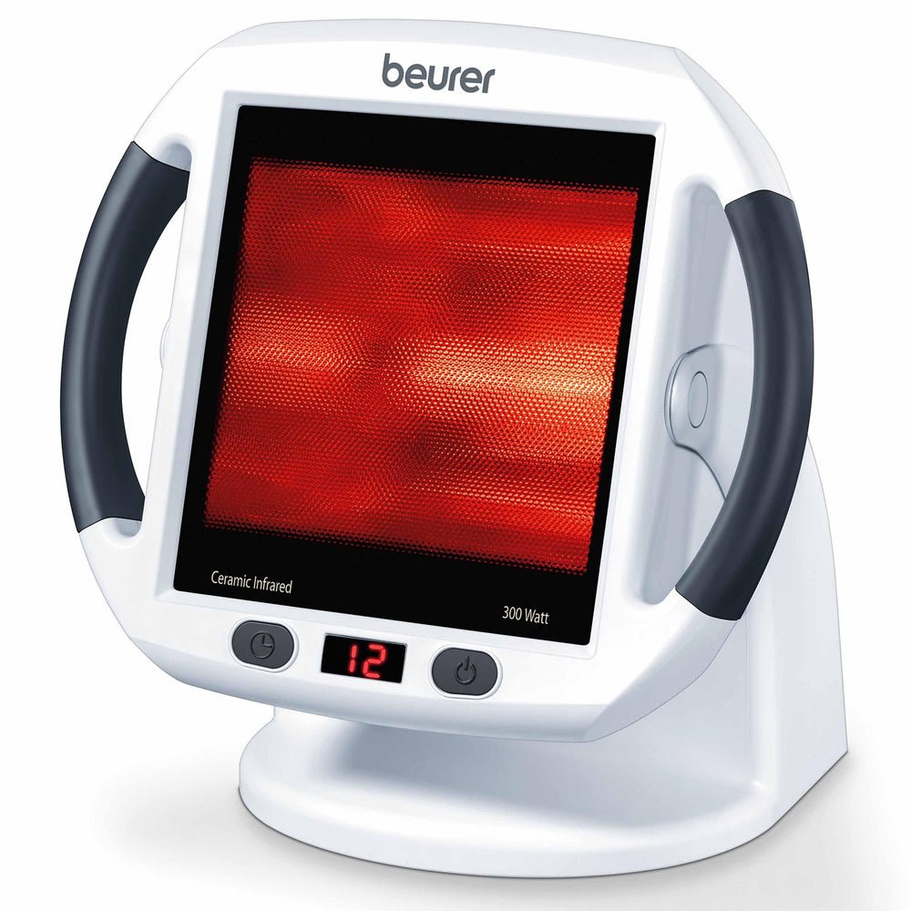 Beurer IL50 infrared lamp with adjustable angle for targeted relief.