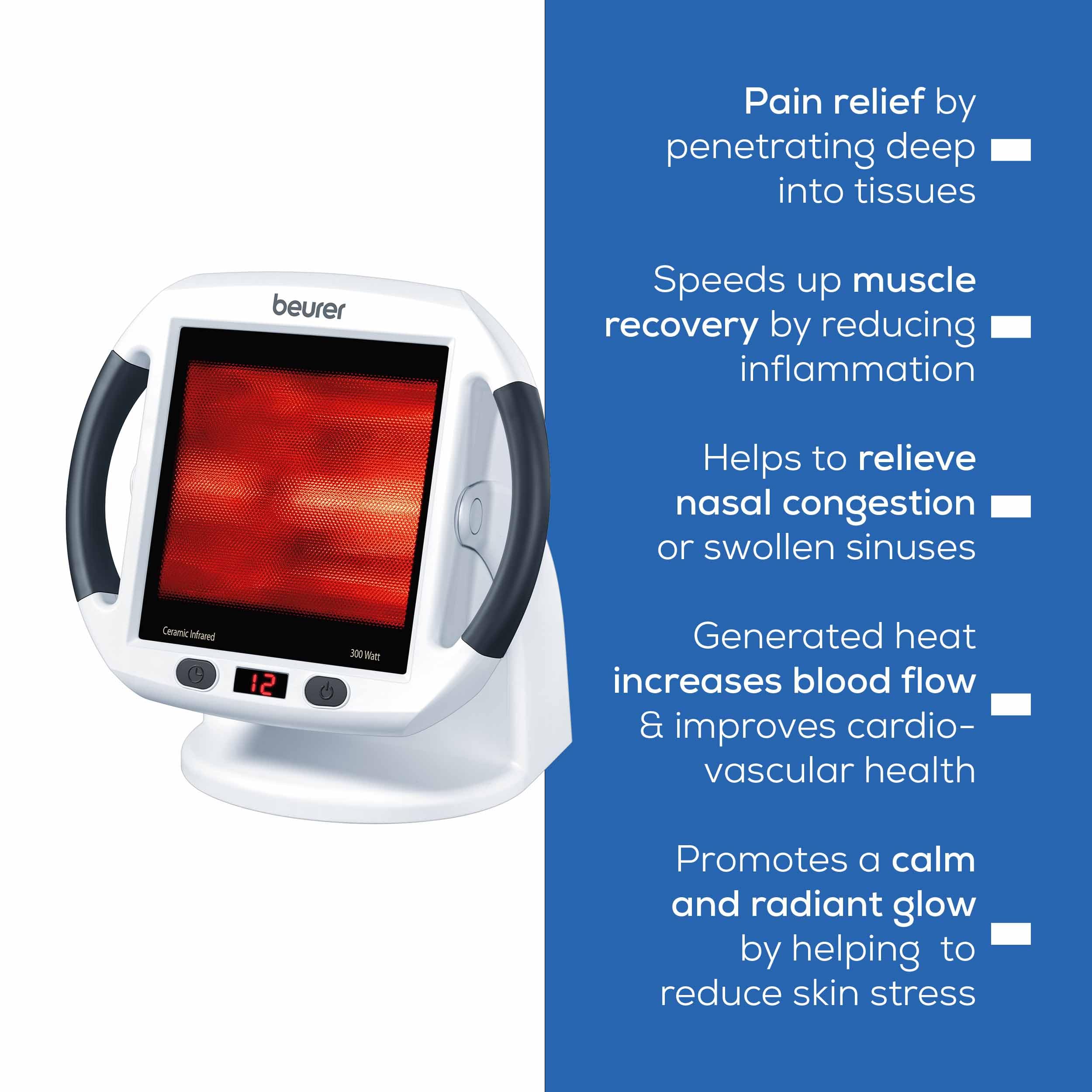 Beurer IL50 infrared lamp is a safe, home-use red light therapy option.