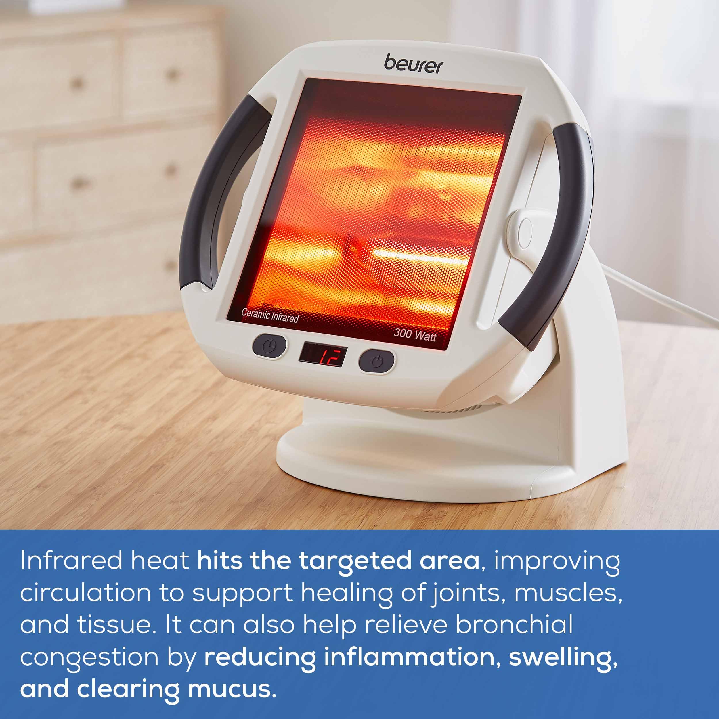 Beurer IL50 infrared lamp targets sinus areas with gentle warmth.