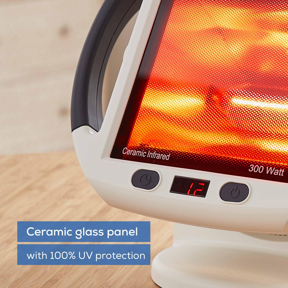 Beurer IL50 infrared lamp powered by a 300W bulb for effective warmth.