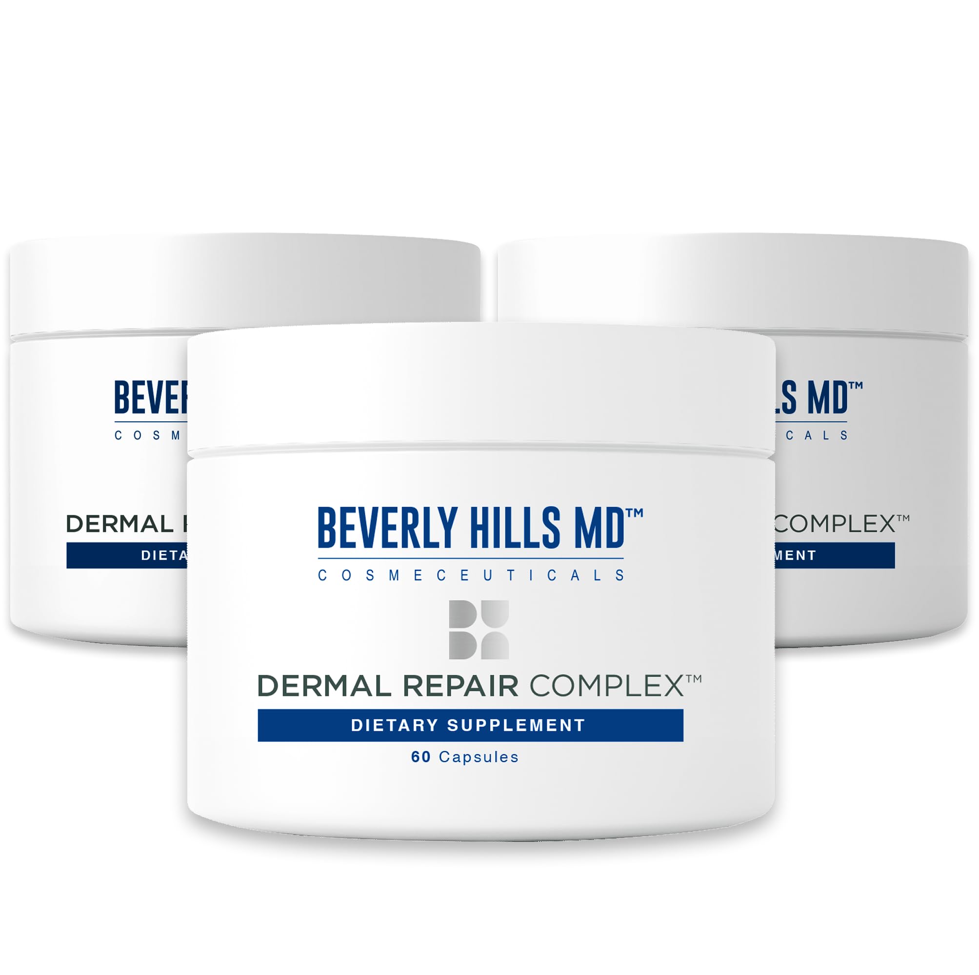 Beverly Hills MD Dermal Repair bottle front showing packaging for radiant skin support.