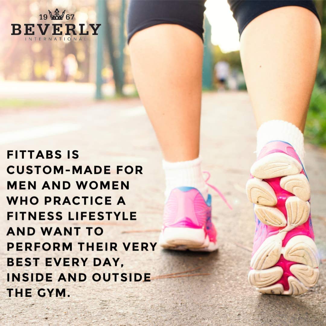 Morning routine with FitTabs and water for metabolism support.