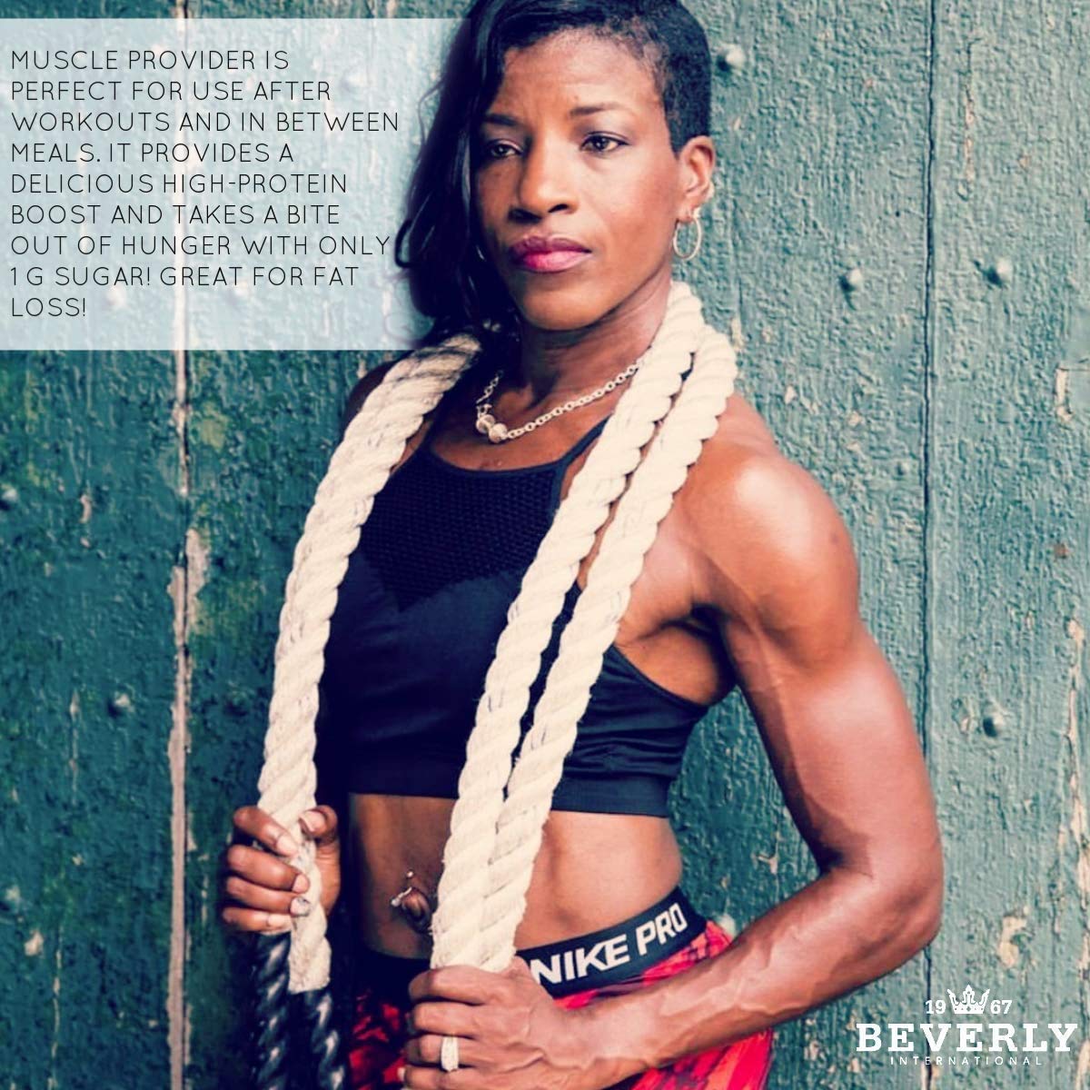 Beverly International Muscle Provider vanilla flavor close-up communicates soft-serve appeal