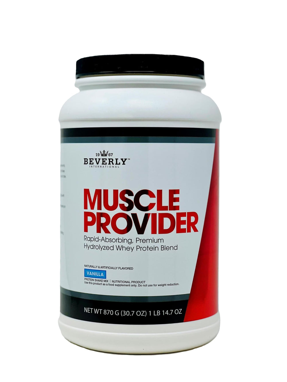 Beverly International Muscle Provider vanilla tub front for fast recovery
