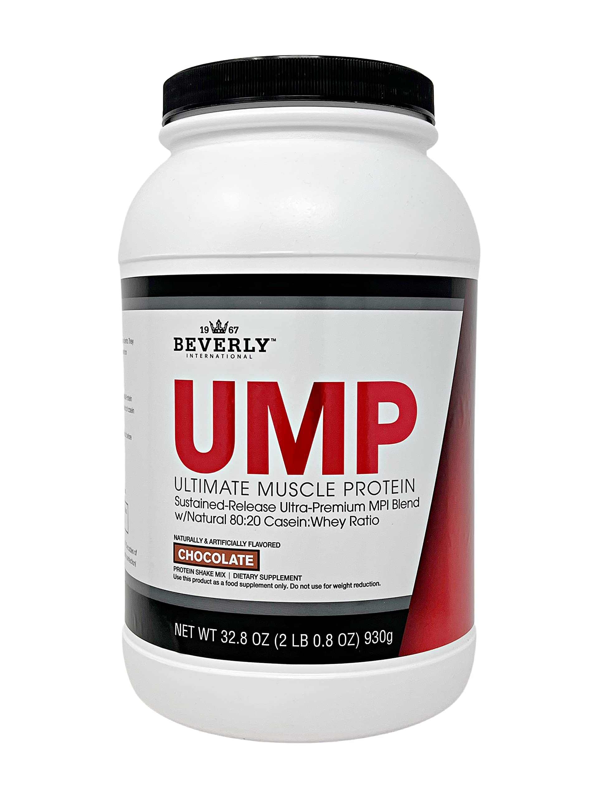 Beverly International UMP chocolate tub showing lean protein source for muscle support