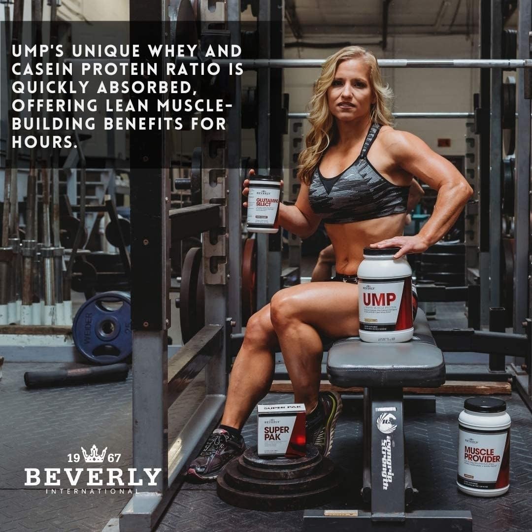 Beverly International UMP Vanilla no-bloat formula in a shake.
