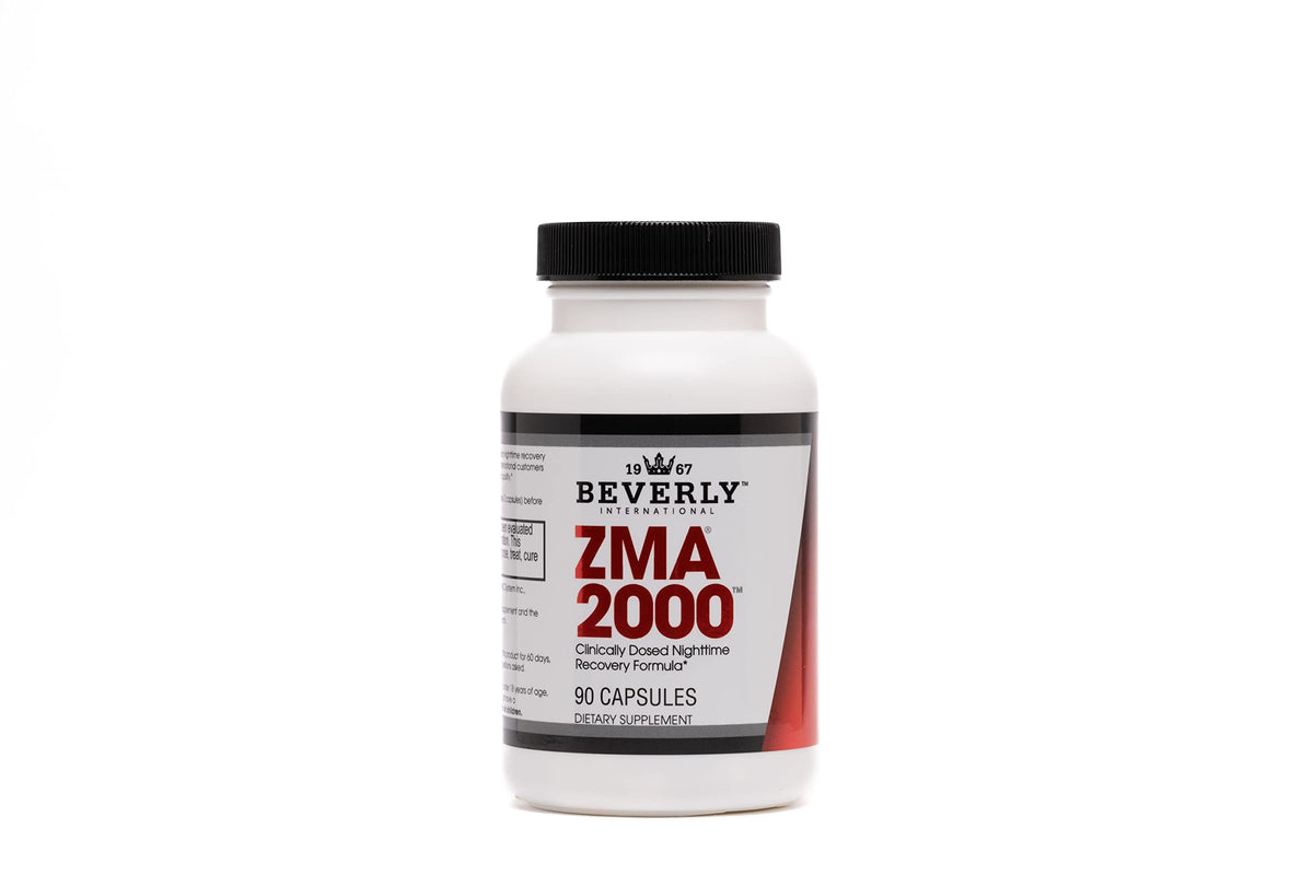 Beverly International ZMA 2000 bottle promotes nighttime recovery and restful sleep.