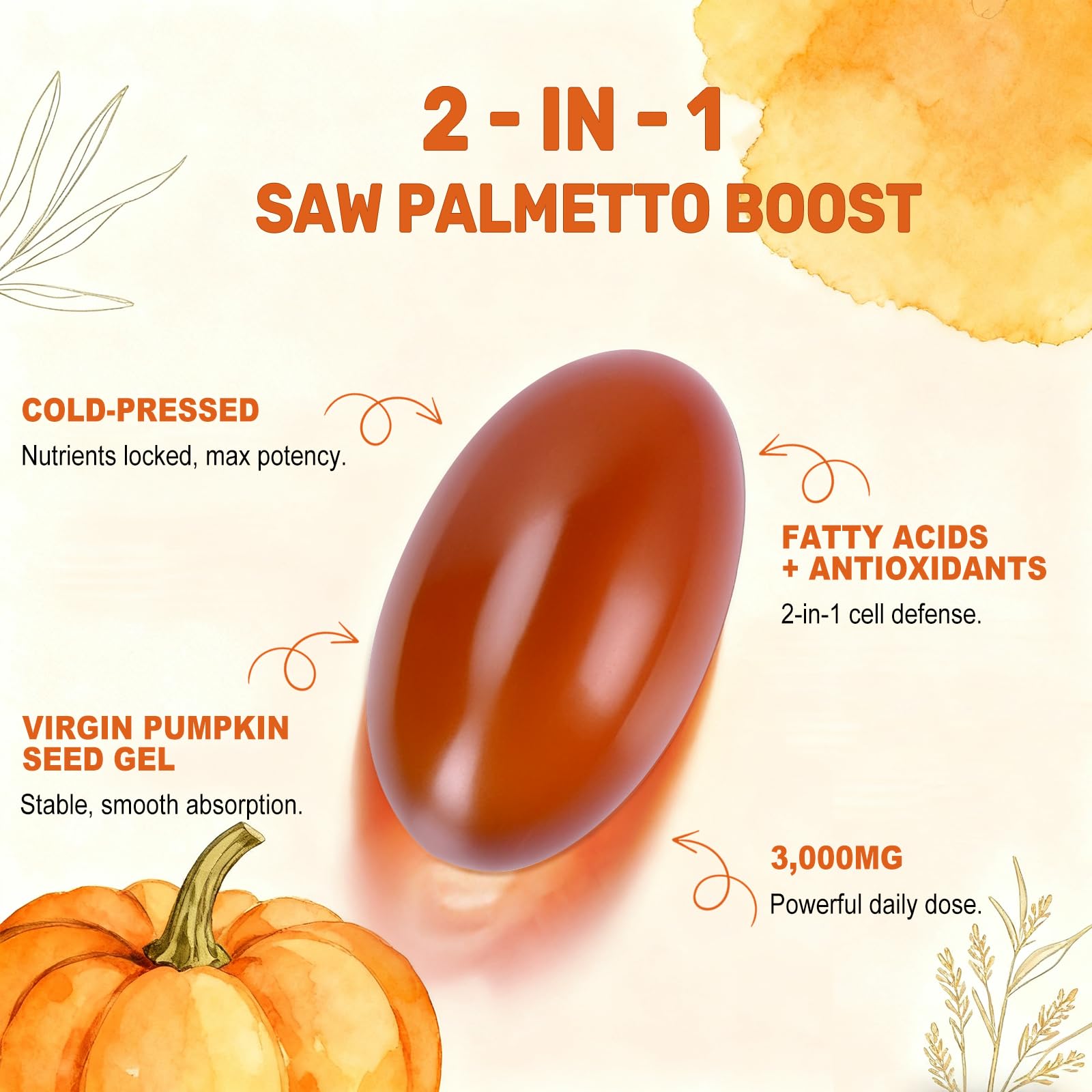 BEWORD label closeup displaying 3000mg serving and cold-pressed virgin oil