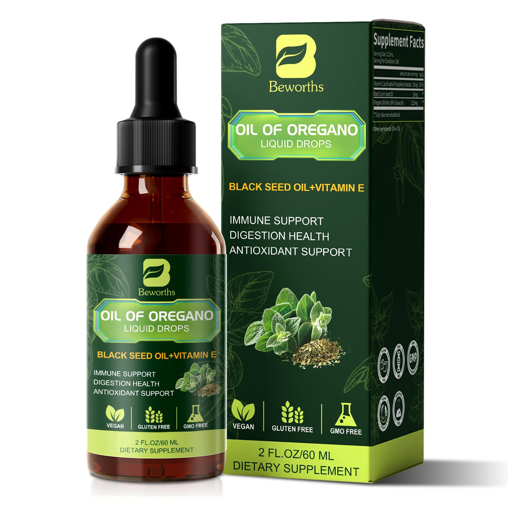 B BEWORTHS Organic Oregano Oil Drops bottle for daily wellness with natural oregano