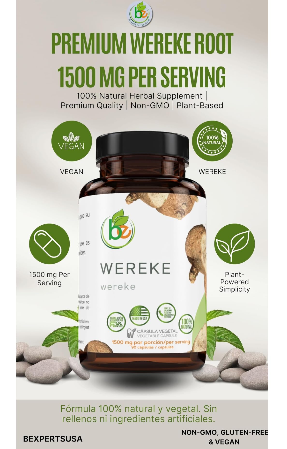 Daily-use Wereke Root capsules ready for routine.