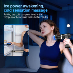 Heat therapy head reaches 45°C quickly for comforting warmth before deep tissue work