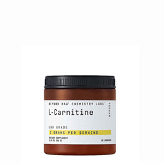 Beyond Raw Chemistry L-Carnitine powder jar on shelf supports workout energy
