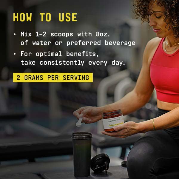 Lab-style packaging label emphasizes quality and purity of BEYOND RAW Creatine HCl.
