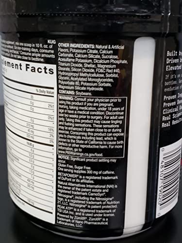 BEYOND RAW LIT AF canister front view showing label and serving details