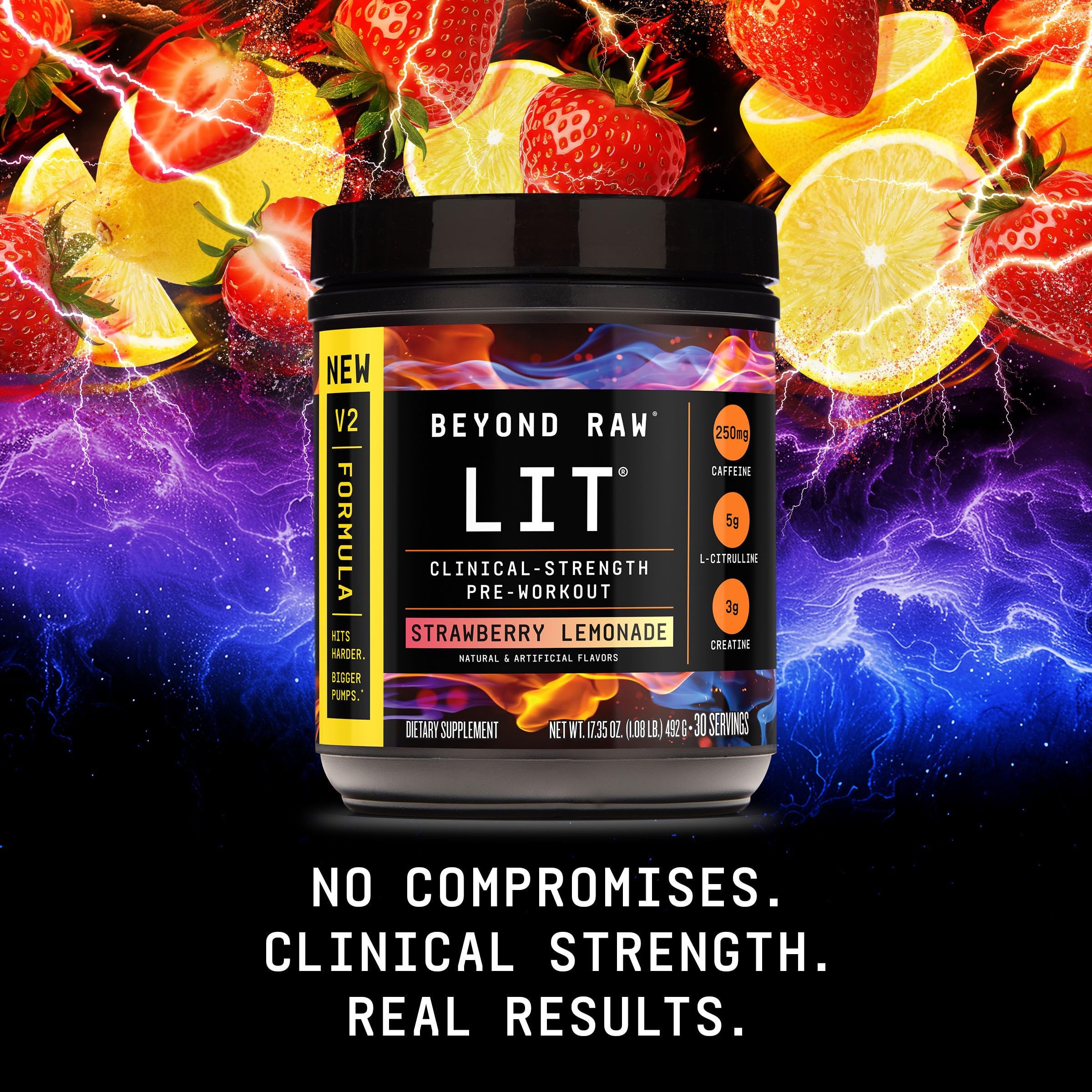 Outdoor workout scene with BEYOND RAW LIT V2 preparation