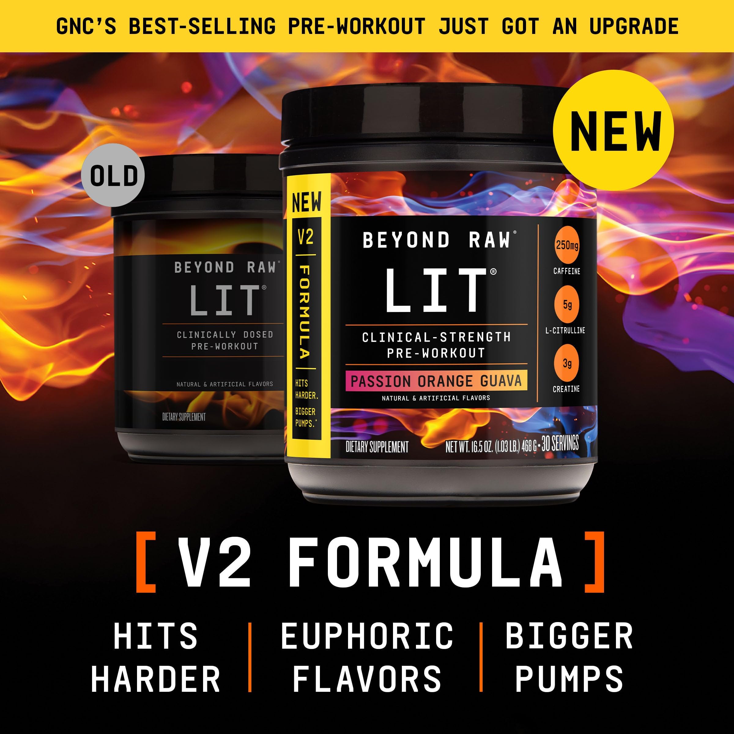 Pouring Beyond Raw LIT V2 powder into liquid for quick-mix energizing pre-workout