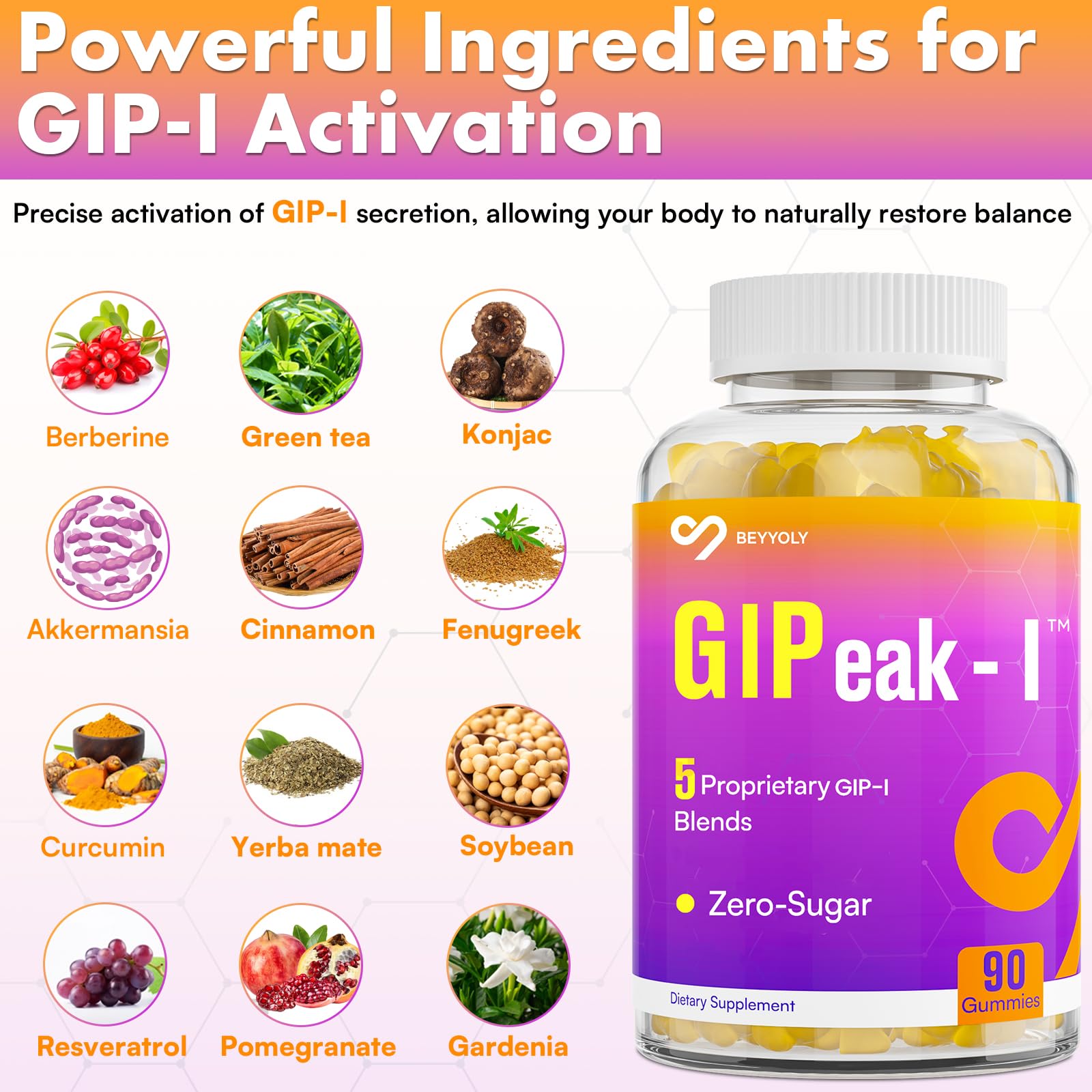 Label close-up of Beyyoly GIP formula and 17-in-1 benefits