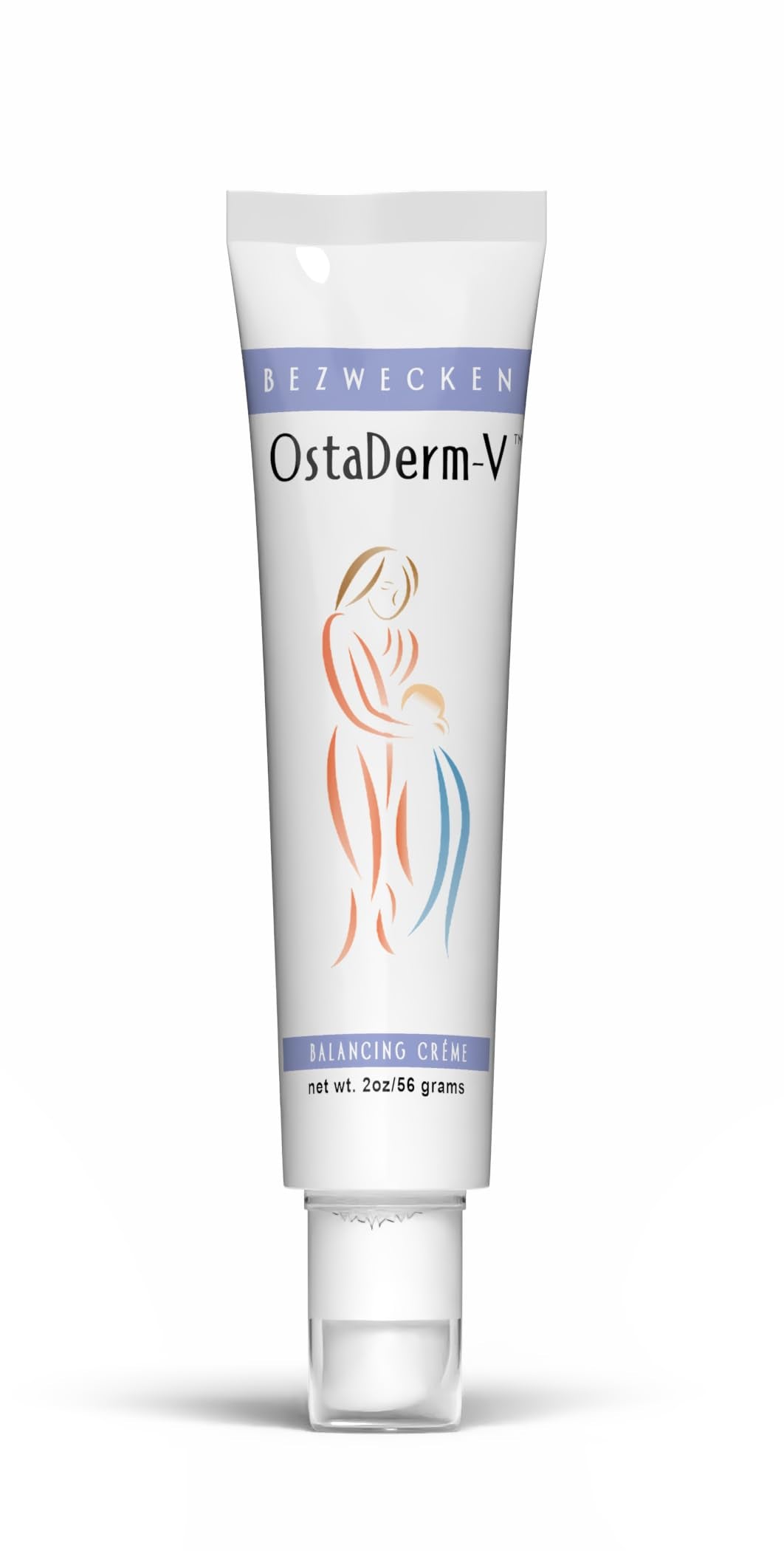Bezwecken OstaDerm-V crème bottle front view highlighting a gentle, alcohol-free formula.