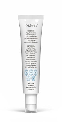 Close-up texture of Bezwecken OstaDerm-V crème showing smooth, skin-friendly consistency.