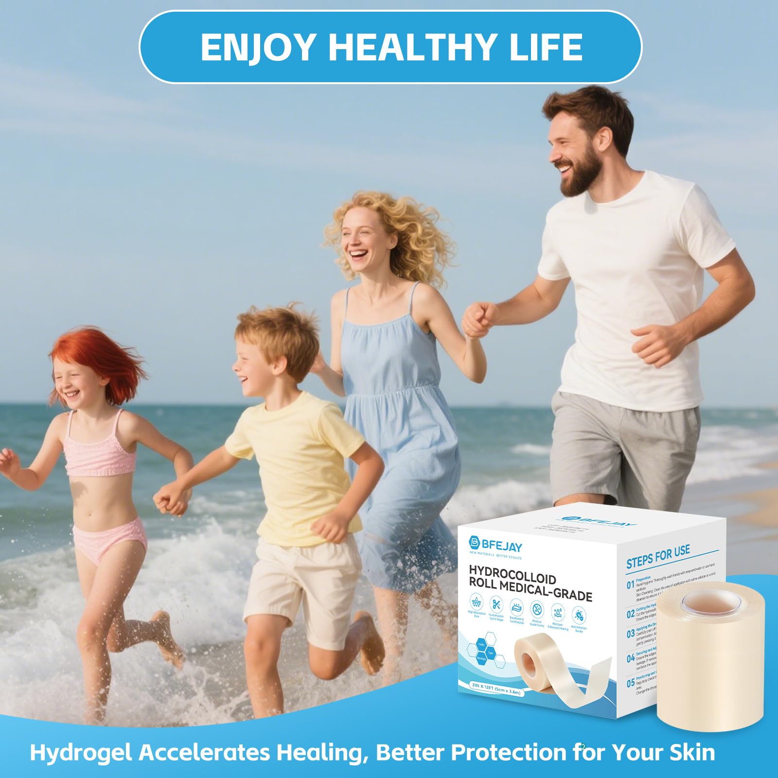 BFEJAY hydrocolloid bandages support protection during daily activities.