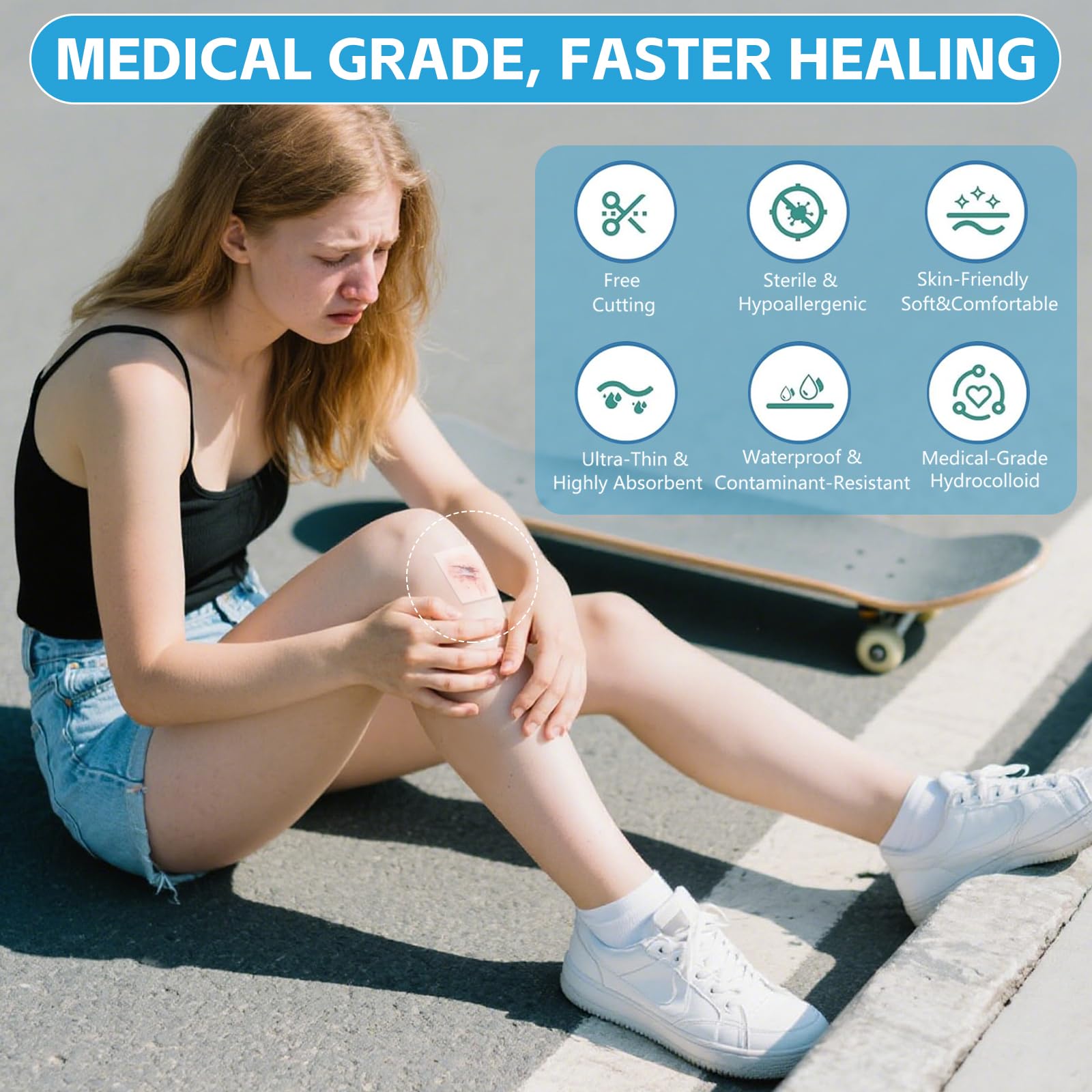 BFEJAY hydrocolloid roll provides waterproof protection during showers and swims.
