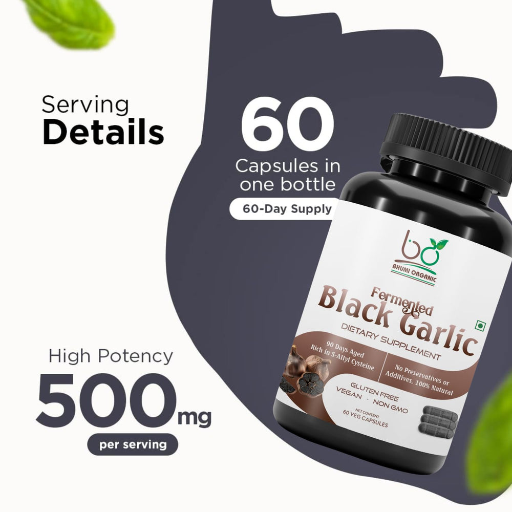 Bhumi Organic ingredients panel highlighting 500 mg equivalent per serving.