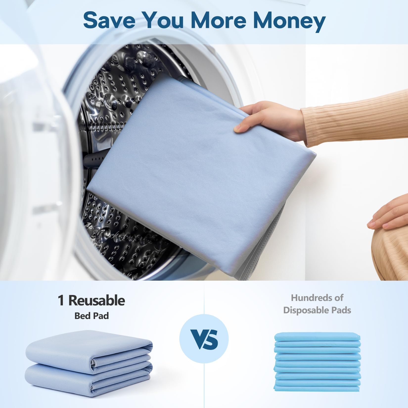 BHVESLL washable reusable underpad saves time and money.