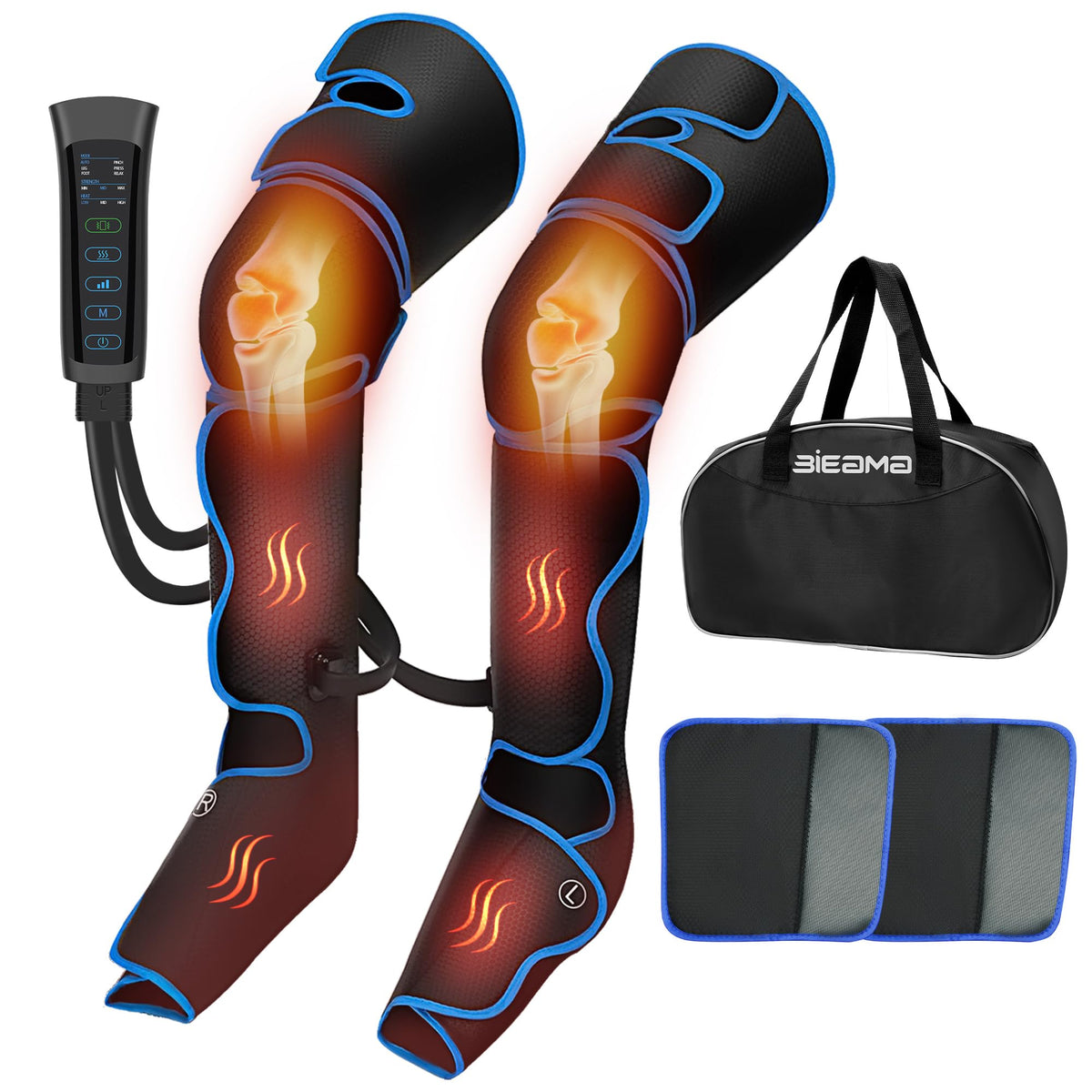 BIEAMA leg massager controller for easy, personalized sessions with multiple modes.