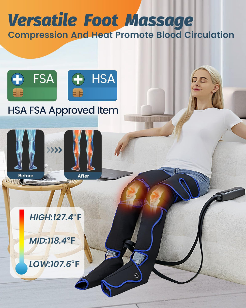BIEAMA foot chambers deliver targeted compression for refreshed feet.