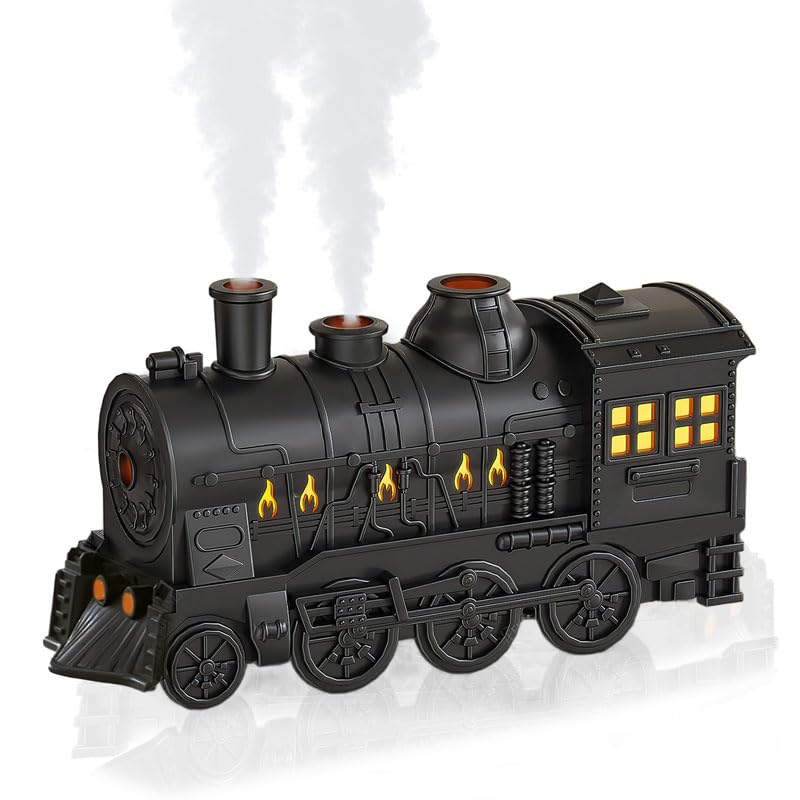 BieJiahWeiBie Train Diffuser 300ml with rainbow flame light enhances mood and fragrance