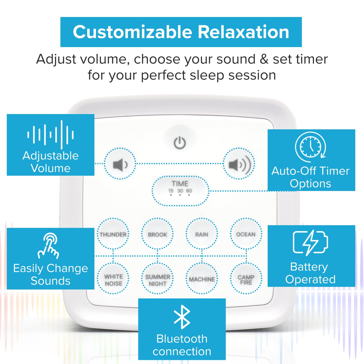 Big Red Rooster white noise machine white noise option for steady concentration.