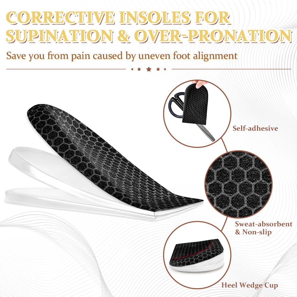 BIGGCOOL Corrective Insoles heel wedge view emphasizing stability and alignment.