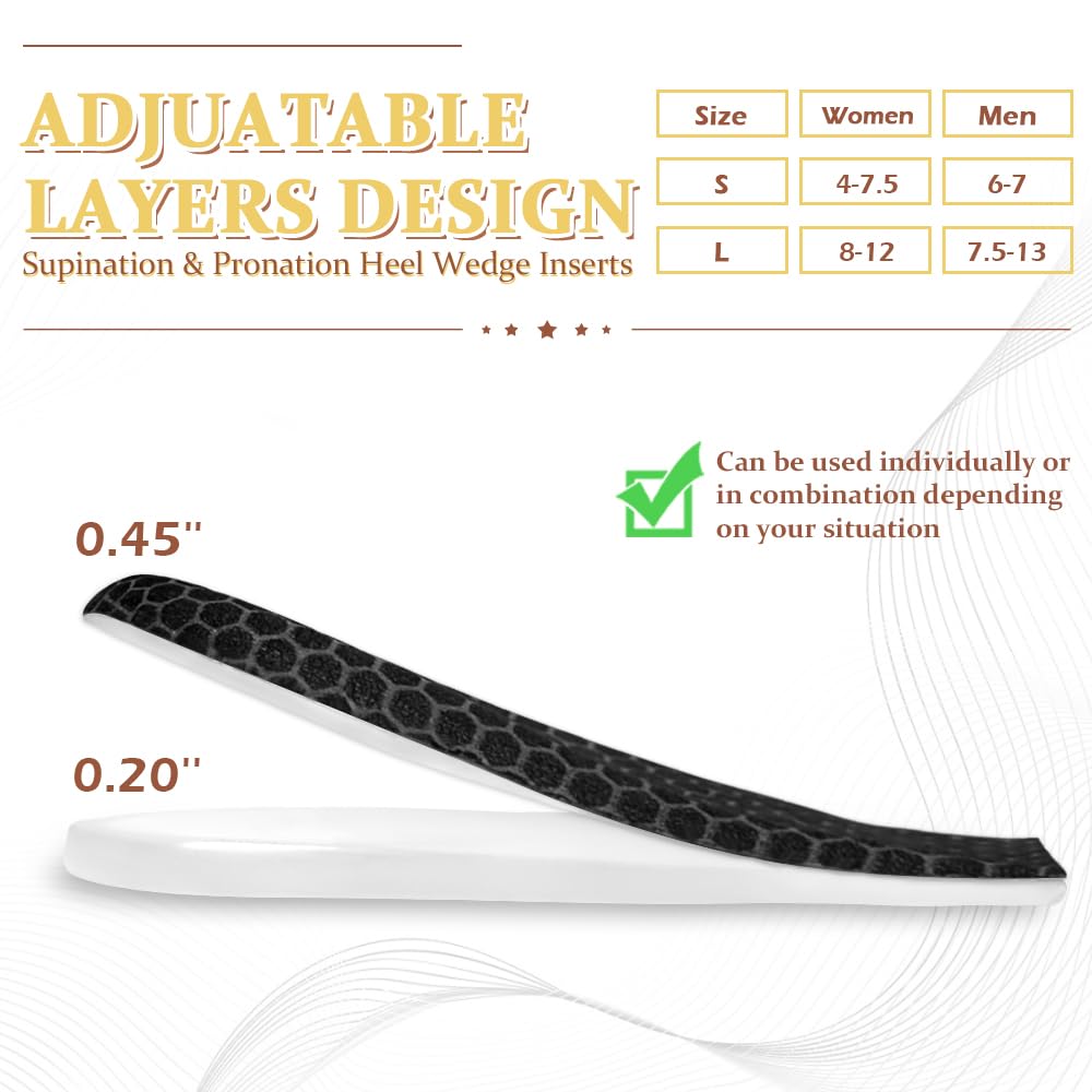 Layered adjustable design lets you customize height for supination and pronation correction.