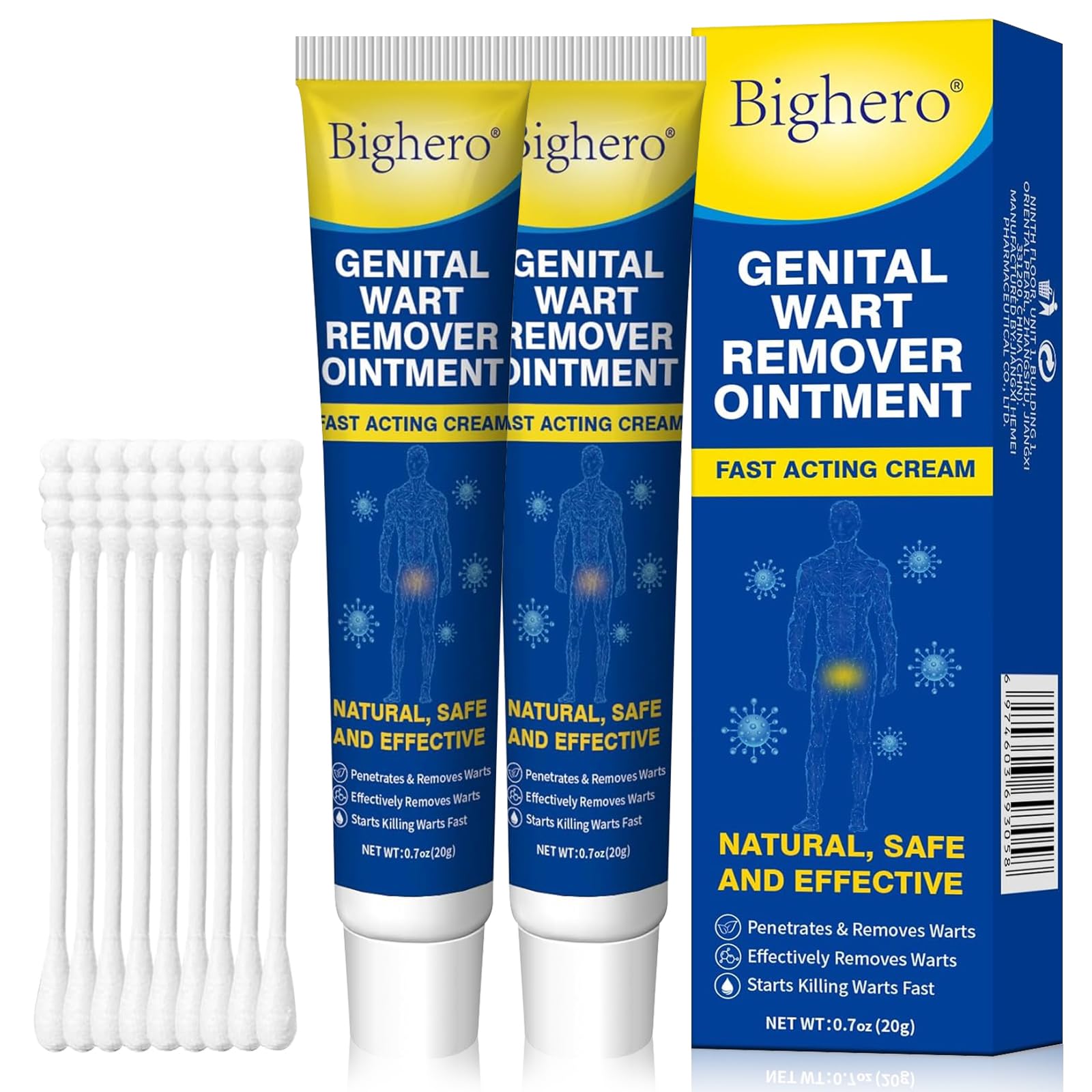 Bighero wart remover gel applied to the area for targeted wart care.