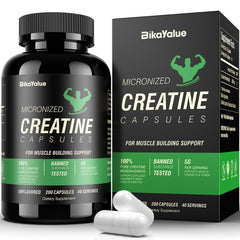 BIKAYALUE Creatine Monohydrate bottle front suitable for intense workouts