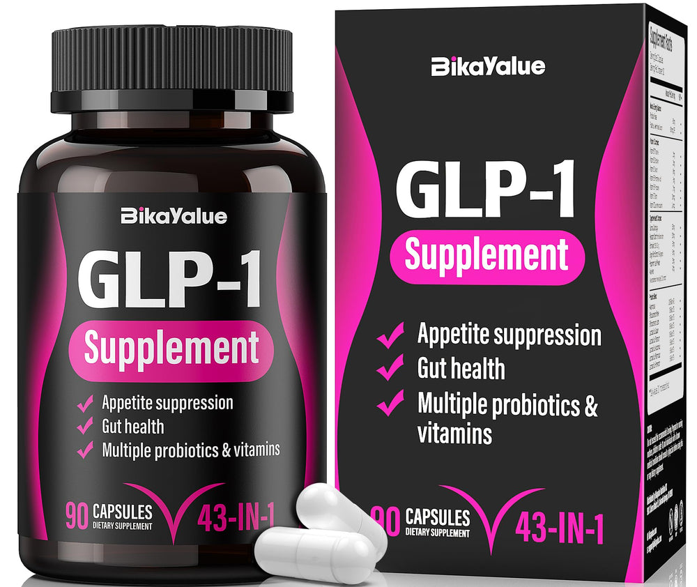 BIKAYALUE GLP-1 bottle on a clean surface supports balanced metabolism and gut wellness.