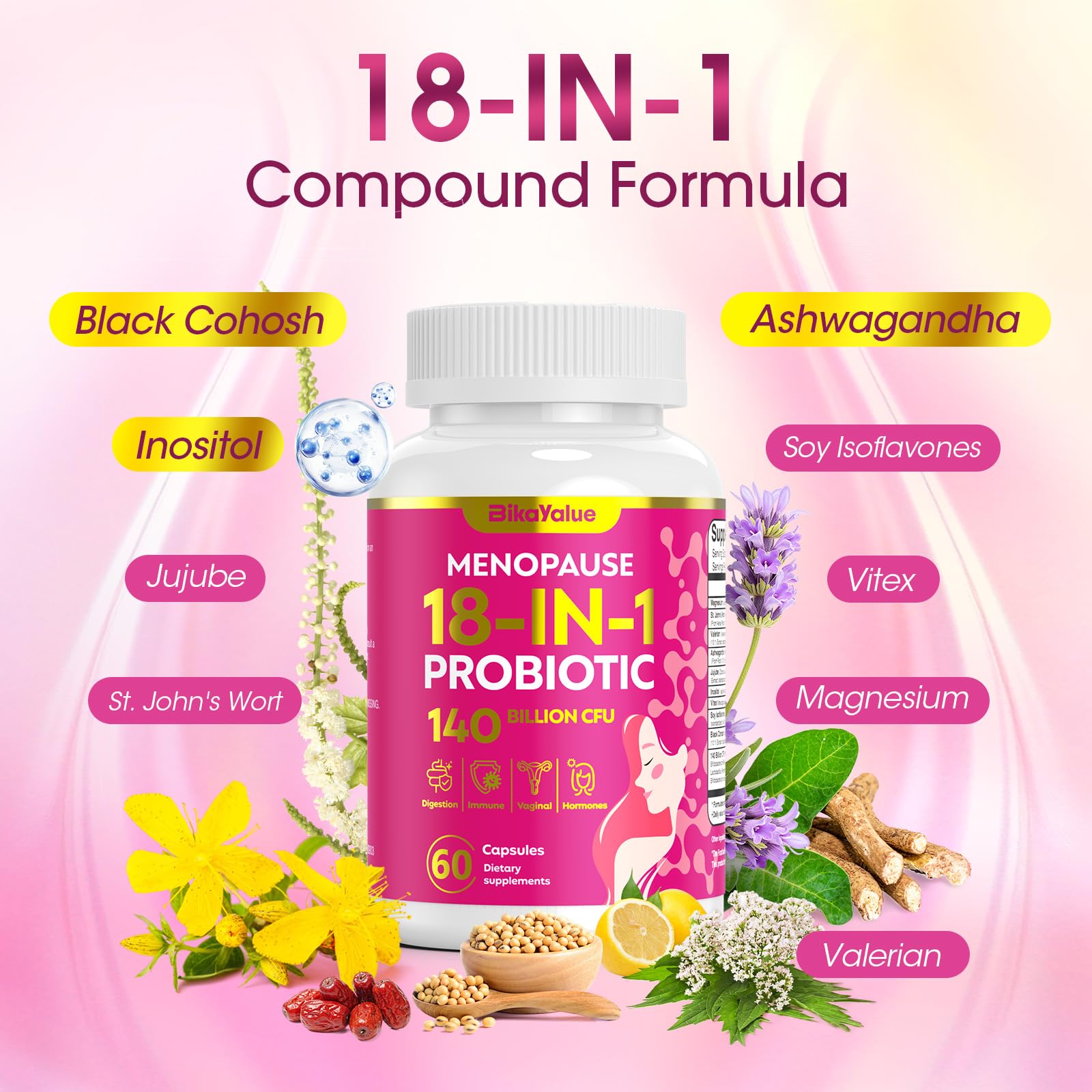 BIKAYALUE 18-in-1 ingredients graphic shows herbal and mineral support