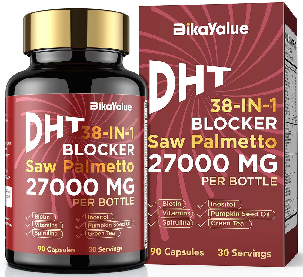 BIKAYALUE Saw Palmetto capsules close-up highlighting hair-supporting formula