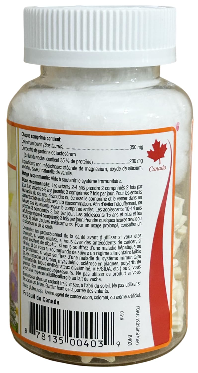 Bill Natural Sources Children's Colostrum chewables; kid-friendly snack with immune support.